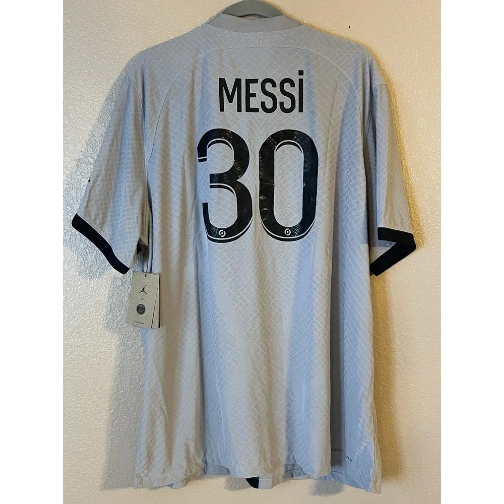 Men's 2XL NWT PSG Lionel Messi #30 Jordan Authentic Away Jersey Gray